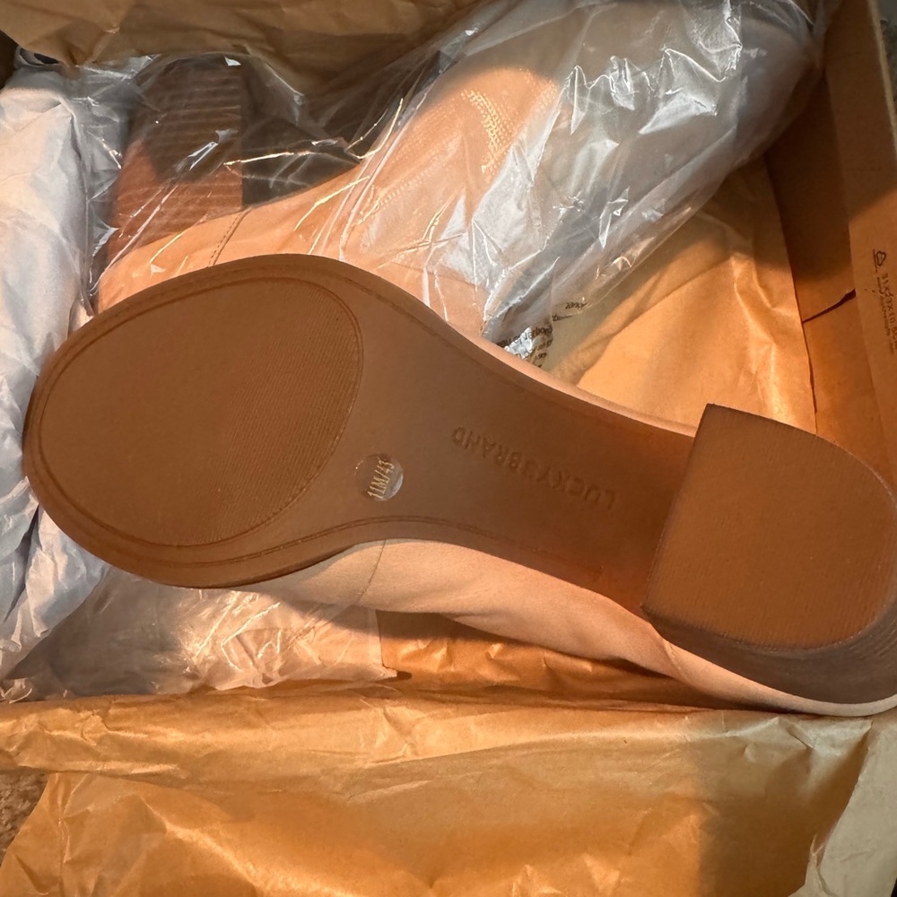 Lucky Brand Tan Peep-Toe Mules - Picture 5 of 6